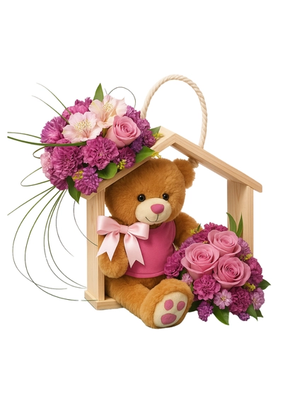 Sweet Emotion Flowers with Bear